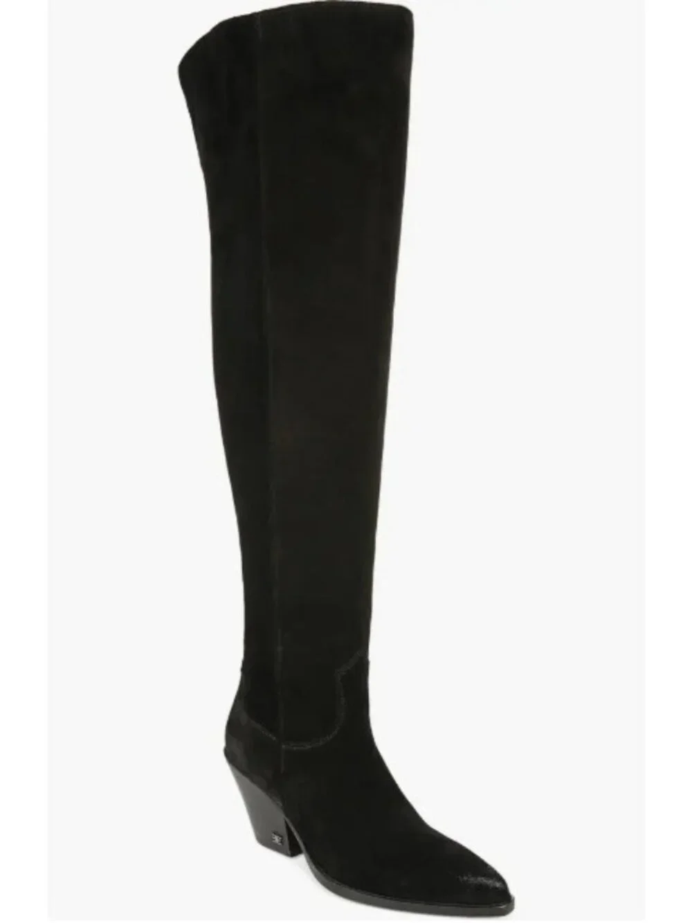 Sam Edelman Julee Pointe Toe Black Suede Leather Over The Knee Boots SZ 8 NEW